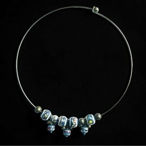 Vintage Millefiori Bead Choker Necklace Murano Style Vintage Necklace